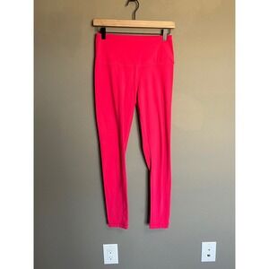 Hot Pink High Waist Athletic Leggings Yoga Pants Activewear Size M